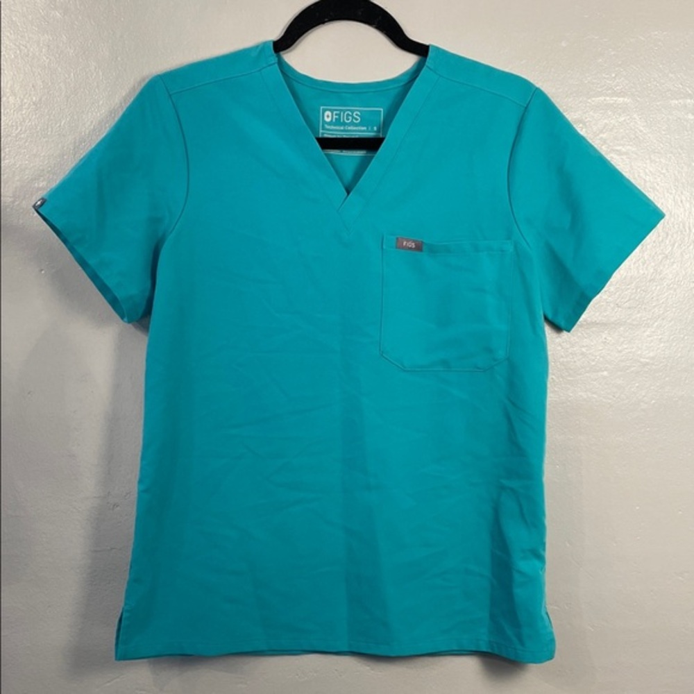 Figs women’s Aqua Short Sleeve Tee size small